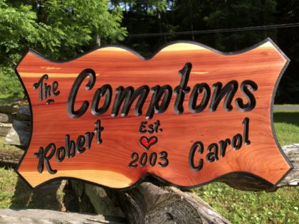 Custom Carved Door Signs for Home with Family Name