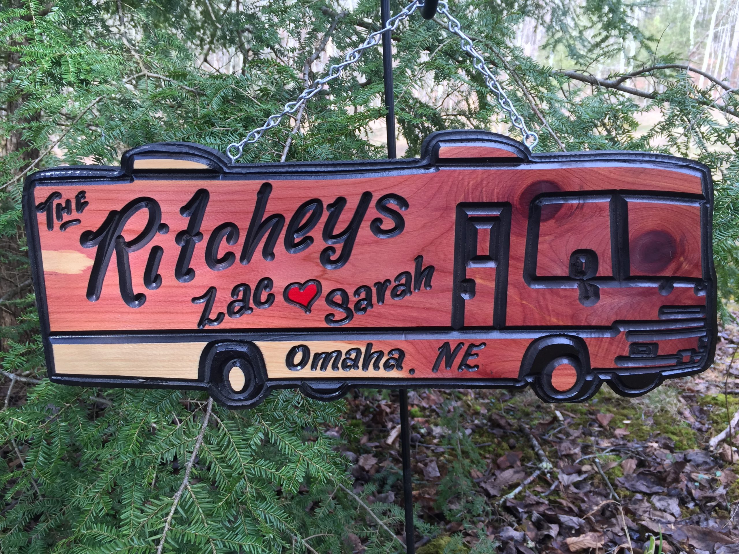 Personalized Wood Sign Camp Camper RV Family Name Any text.ENGRAVED,CARVED.Gift. 