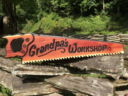 Cool Wood Signs - Custom, Personalized Saw Shape Wooden Sign - Great Gifts for Men Ideas