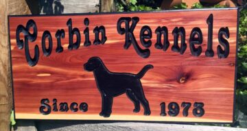 Rustic Home Sign - Customized Cedar Sign with Choice of Dog Picture