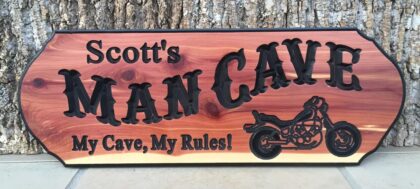 Custom Man Cave Sign - engraved Wood Signs for Home