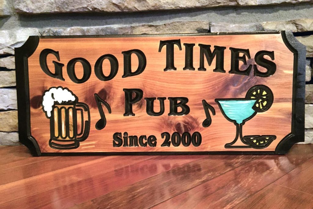 Custom Wooden Pub Sign with Handpainted Artwork for Home Bar or Gift Giving