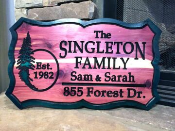 Outdoor Name Sign Family Name Sign Wedding Gift Mountain Deer Scene sign Personalized Metal Monogram Last Name Sign,Front Door Anniversary