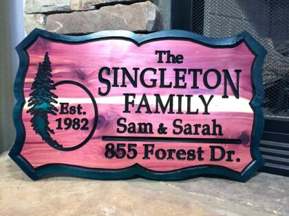 Hanging Name Signs - Wooden Sign Personalized with Custom Picture