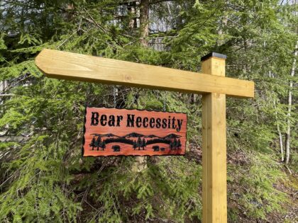 Personalized Wood Sign with Bears, Trees, Mountains (bear nec) - Image 3
