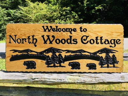 Personalized Cabin Signs - Wooden Cottage Sign Custom Carved for Outdoors or Indoors