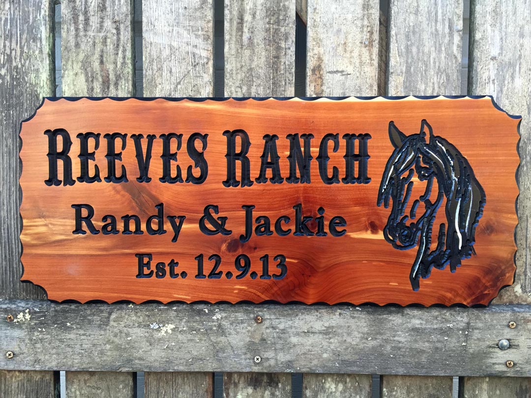 Personalized Western Style Ranch Decor Horse Barn Sign