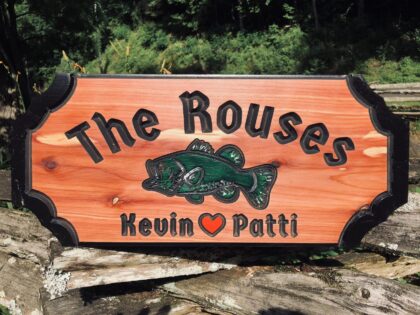 Custom Wood Sign - Personalized Carved Bass Sign