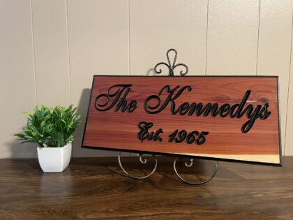 Simply Elegant Custom Engraved Wood Sign (Kennedy) - Image 2