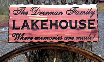 Personalized Lake House Wood Sign