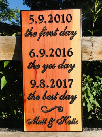 Custom Made Wood Signs for Wedding, Anniversary, Newlywed Gifts