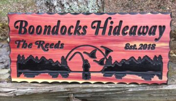 Boondocks Hideaway Wood Sign- BLACK
