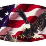 Patriotic American Flag with Bald Eagle Art - Outdoor and Indoor Wooden Sign Plaque