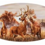 Deer in Field Picture on Metal - Indoor Outdoor Wood Sign Plaques