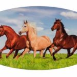 Running Horses Picture Metal Plaque - Indoor Outdoor Wood Sign Plaques