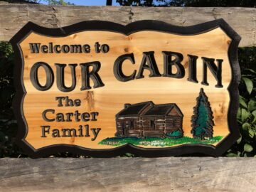 White Cedar Carved Wooden Sign