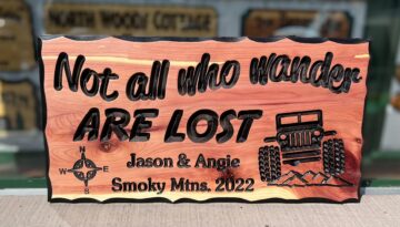 Not All Who Wander Are Lost Custom Jeep Wood Sign
